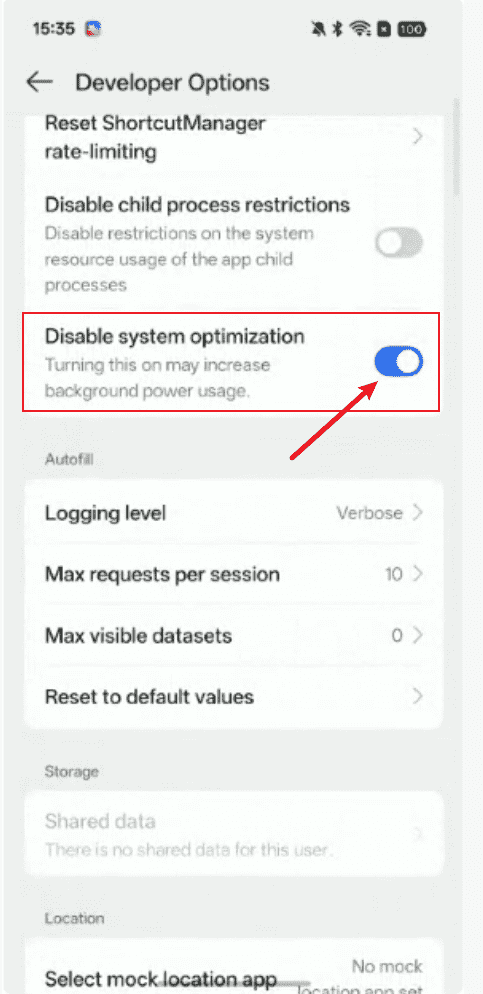 OPPO设备打开Disable System Optimization 3